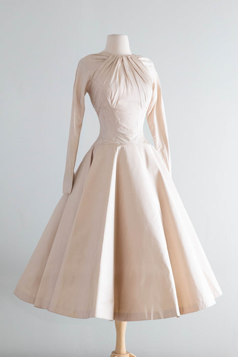 Iconic 1955 Luis Estevez for Grenelle Peau de Soie Cocktail Dress / S