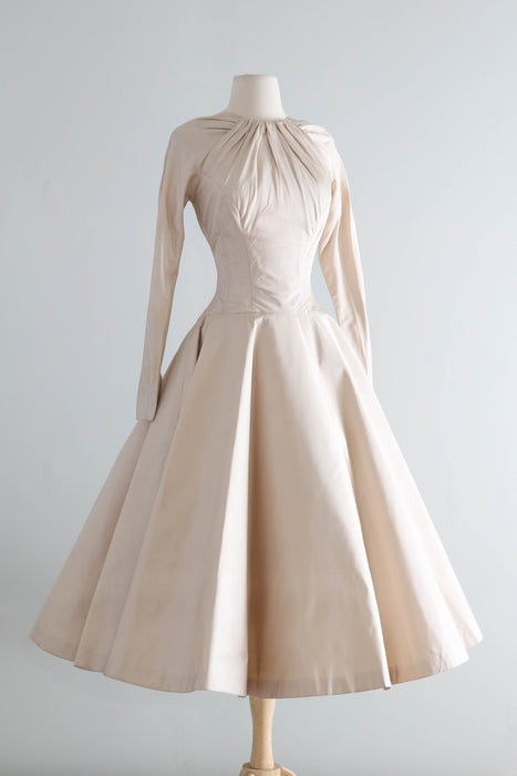 Iconic 1955 Luis Estevez for Grenelle Peau de Soie Cocktail Dress / S