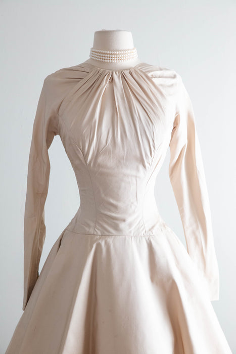 Iconic 1955 Luis Estevez for Grenelle Peau de Soie Cocktail Dress / S