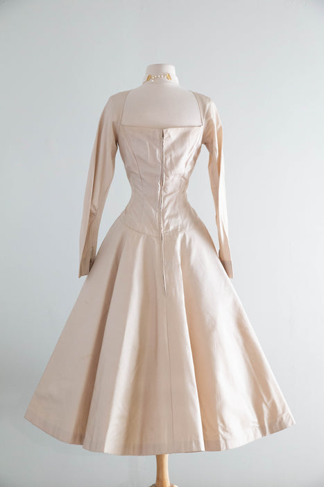 Iconic 1955 Luis Estevez for Grenelle Peau de Soie Cocktail Dress / S