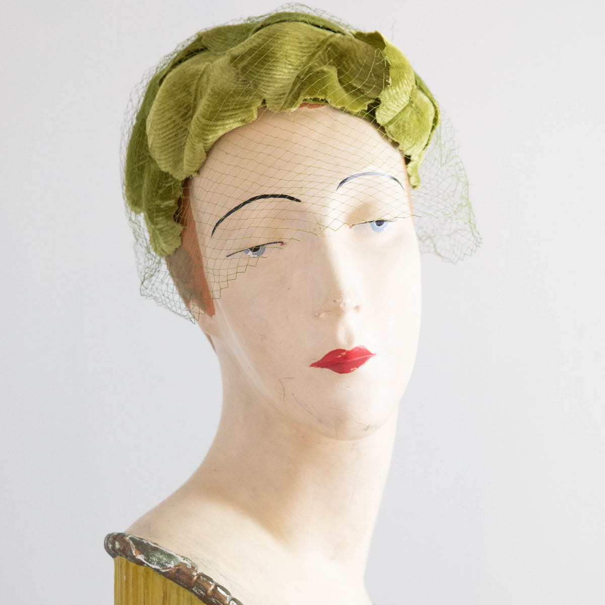 Vintage crem velvet leaves leaf capulet women\'s 1950 hat netting 1950s Womens Vintage Hat Velvet Leaf Hat - Etsy main image 3