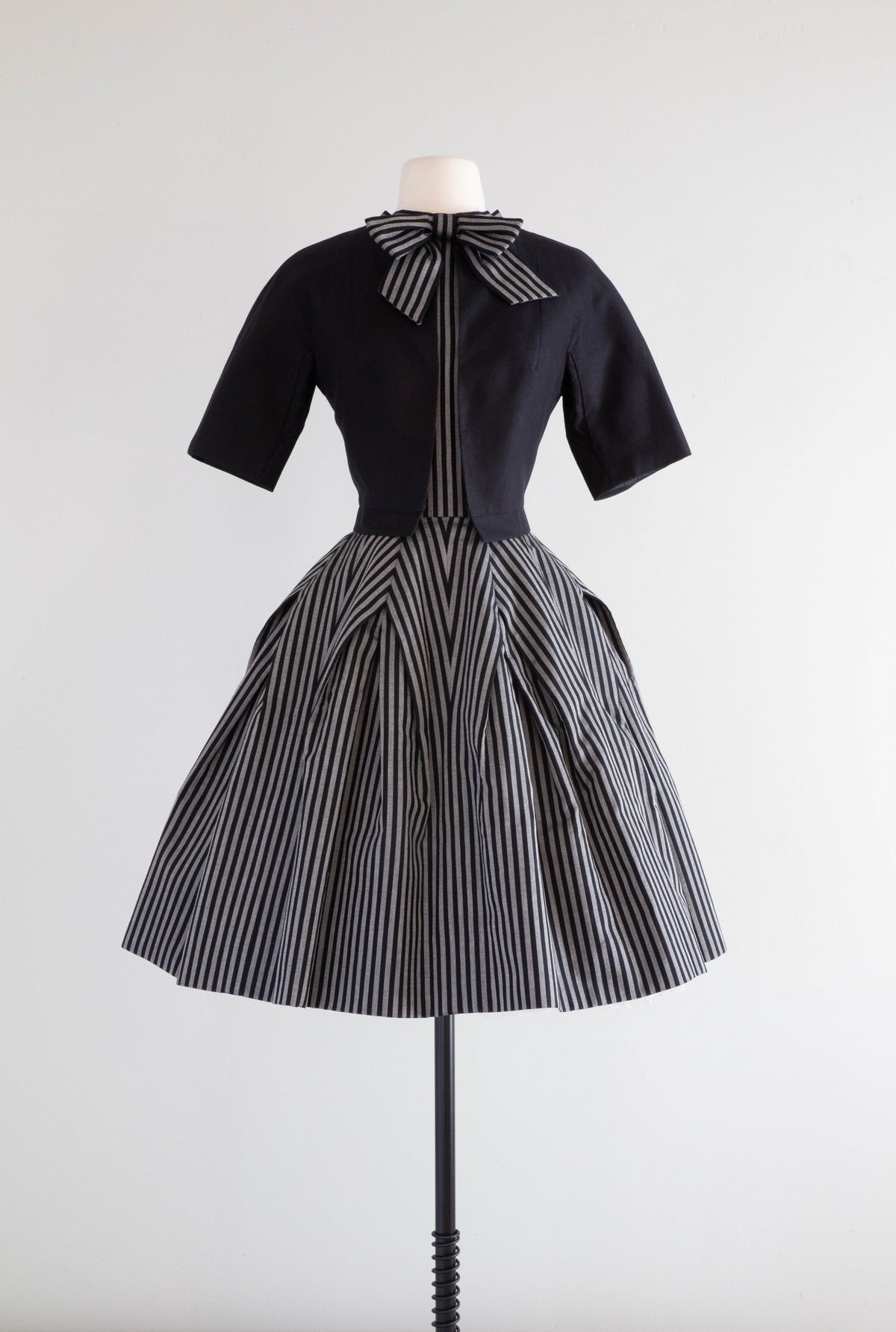 Fabulous 1950's Demi Couture Striped Dress By Paul Whitney / Small – Xtabay  Vintage