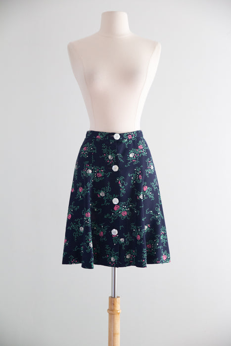 Adorable 1970's Plain Jane 40's Inspired Two Piece Rayon Set / XS