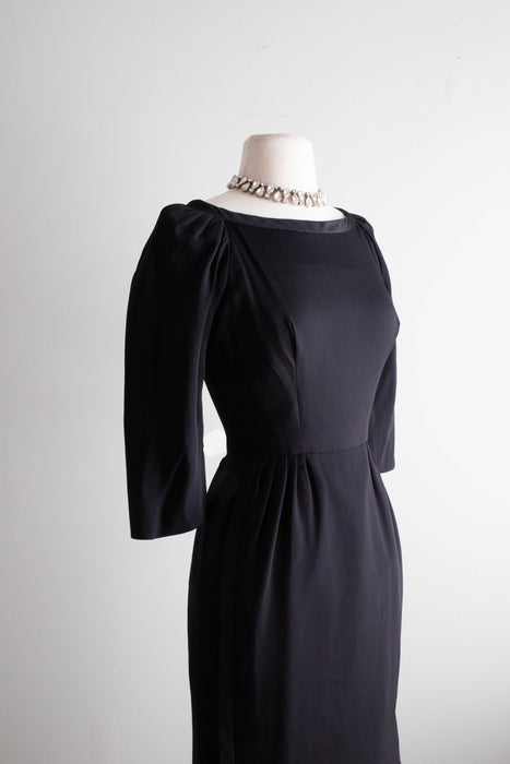 Sublime 1950's Silk Evening Dress By Designer Paul Whitney / XS