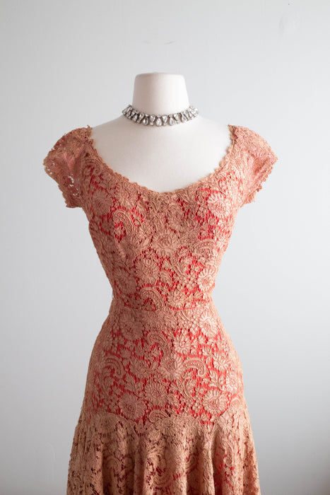 Exquisite 1950's Evening Dress By Designers Traina-Norell / SM