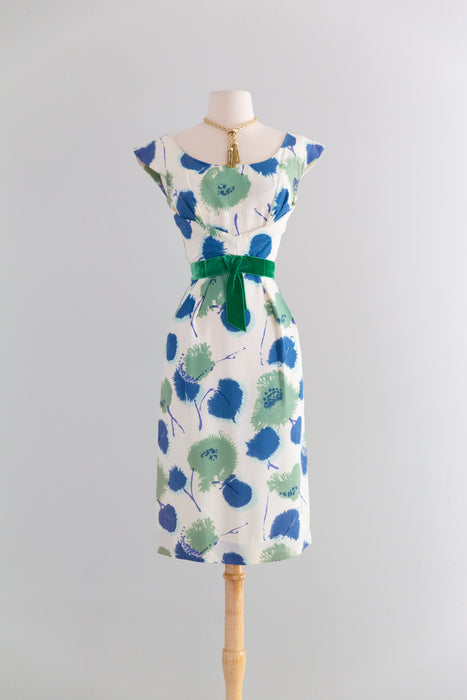 Fabulous 1950's Miss Brooks Abstract Floral Cocktail Dress / SM