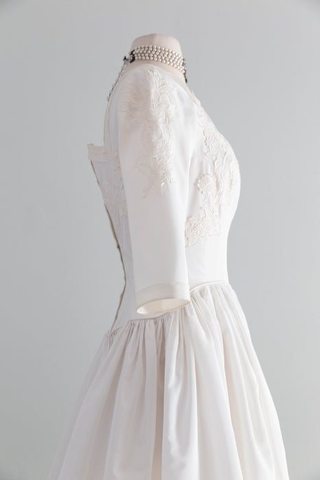 Spectacular 1950s Cahill of Beverly Hills Wedding Gown / Small