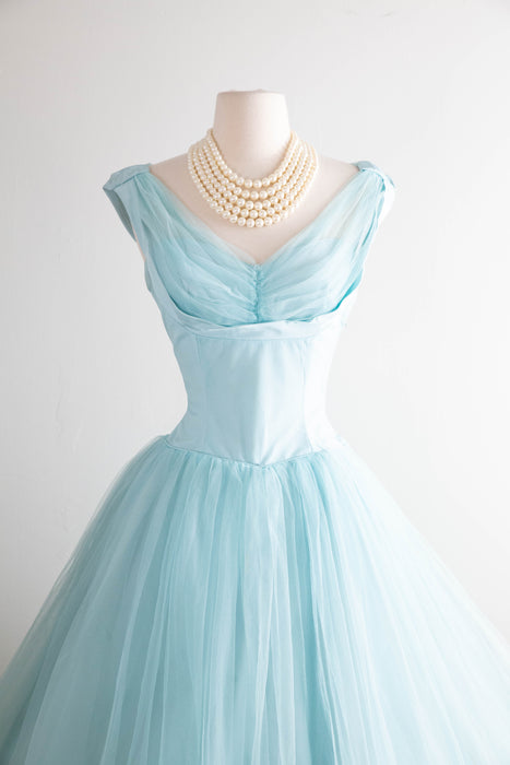 Dreamy 1950's Emma Domb Cinderella Blue Party Dress / Small