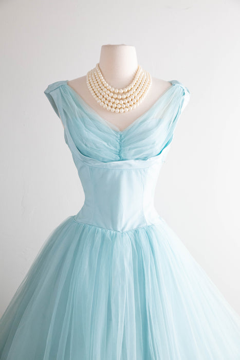 Dreamy 1950's Emma Domb Cinderella Blue Party Dress / Small