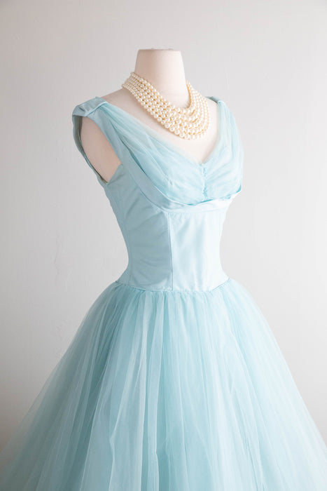 Dreamy 1950's Emma Domb Cinderella Blue Party Dress / Small