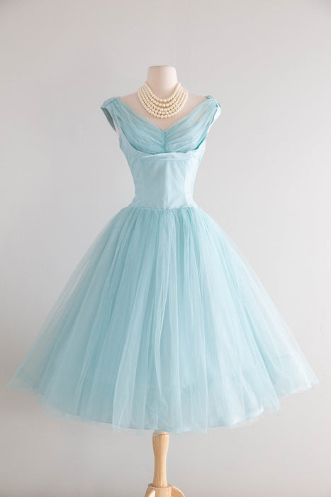 Dreamy 1950's Emma Domb Cinderella Blue Party Dress / Small