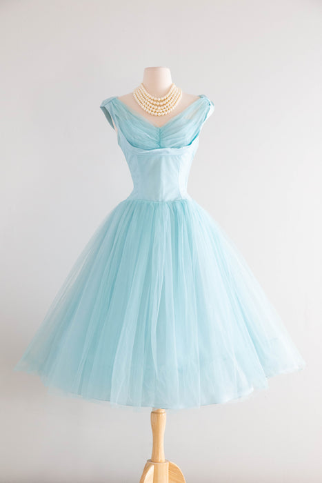 Dreamy 1950's Emma Domb Cinderella Blue Party Dress / Small