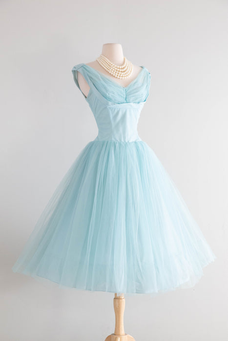 Dreamy 1950's Emma Domb Cinderella Blue Party Dress / Small