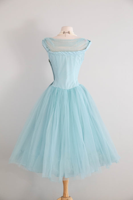 Dreamy 1950's Emma Domb Cinderella Blue Party Dress / Small
