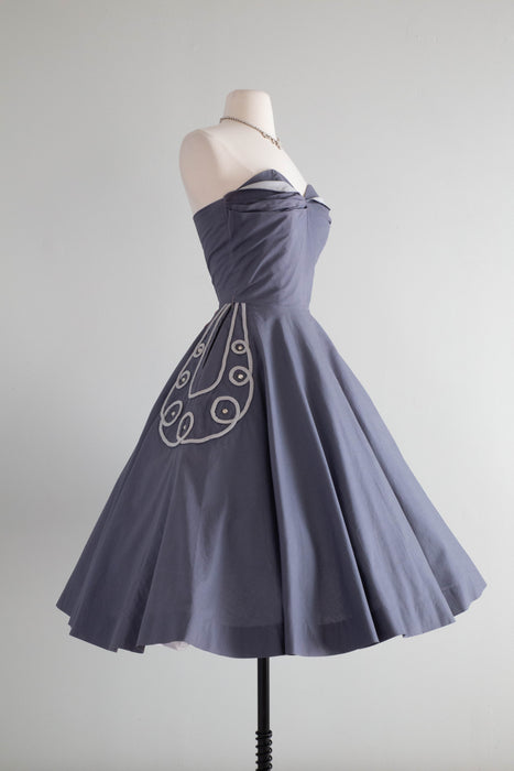 Glamorous 1950's Lilli Diamond Strapless Cotton Starlet Dress & Jacket / Small