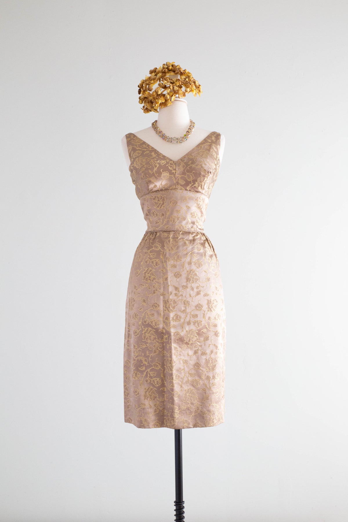 cocktail retro dress Glamorous 1950's Autumn Brocade Cocktail Dress By Pixie / SM – Xtabay Vintage