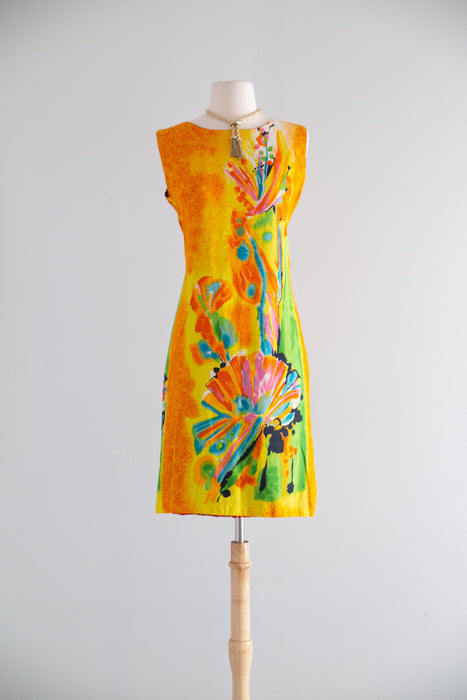 FANTASTIC 1960's Pucci Style Print REVERSIBLE Cotton Shift / M