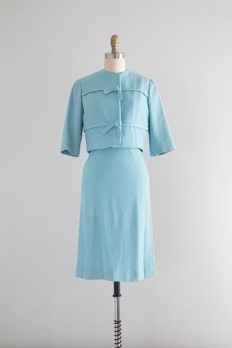 Darling 1960's Robin's Egg Blue Wool Suit / XS Xtabay Vintage Darling 1960's Robin's Egg Blue Wool Suit / XS Xtabay Vintage