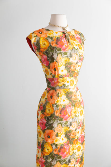 Glorious Early 1960's Pat Premo Cotton Floral Print Dress / XS