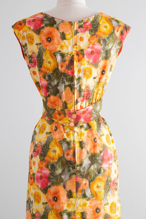 Glorious Early 1960's Pat Premo Cotton Floral Print Dress / XS