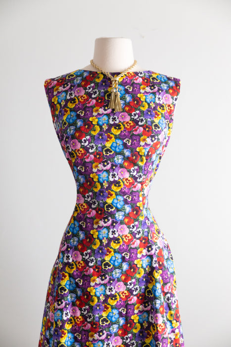 A Garden of Pansies - 1950's Style Dress Based on an Estevez Design / SM