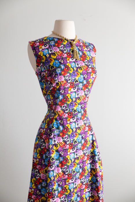 A Garden of Pansies - 1950's Style Dress Based on an Estevez Design / SM
