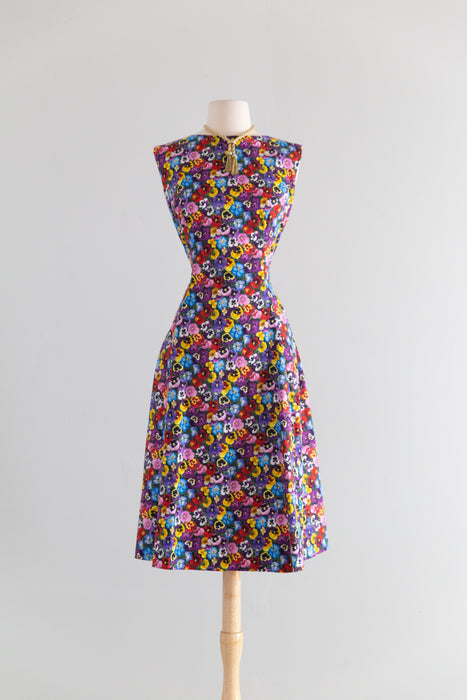 A Garden of Pansies - 1950's Style Dress Based on an Estevez Design / SM