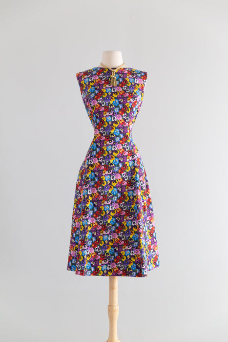 A Garden of Pansies - 1950's Style Dress Based on an Estevez Design / SM