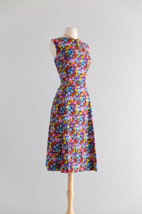 A Garden of Pansies - 1950's Style Dress Based on an Estevez Design / SM