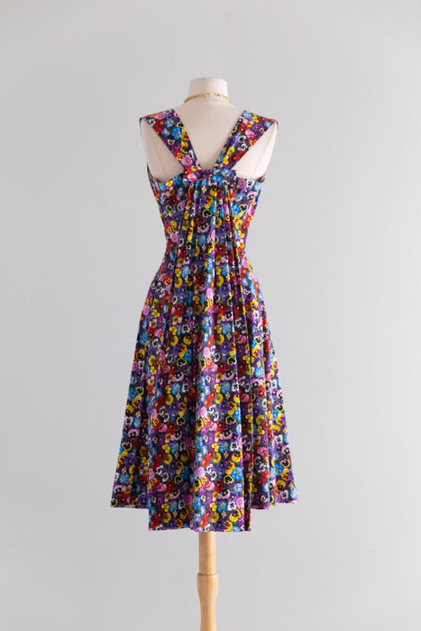 A Garden of Pansies - 1950's Style Dress Based on an Estevez Design / SM
