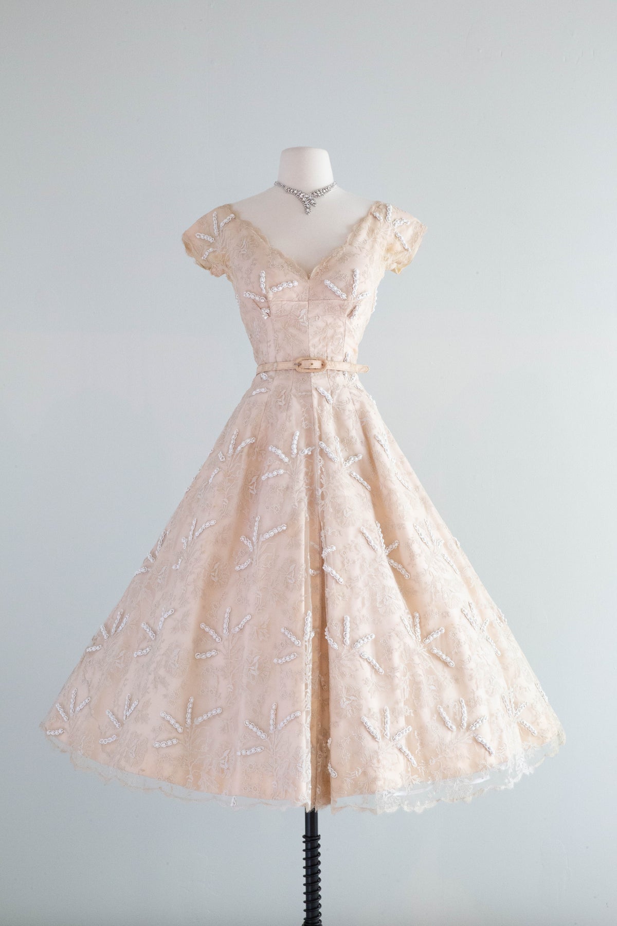 Exquisite 1950's Harvey Berin Demi Couture Tea Length Lace