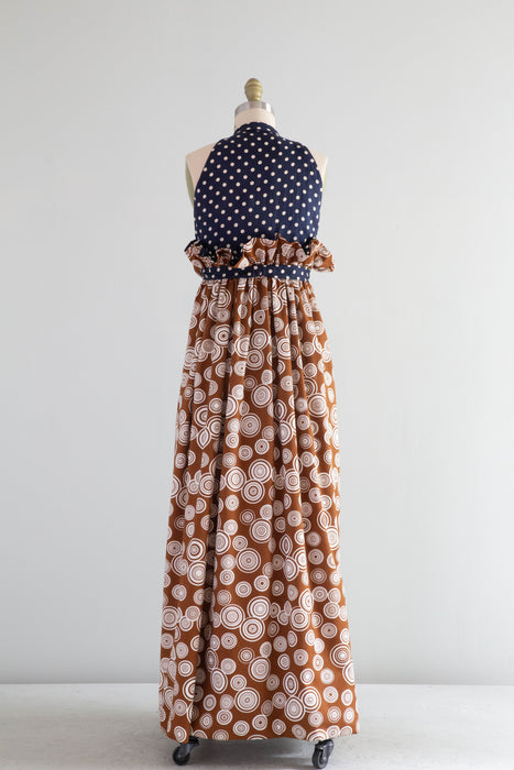 Vintage 1960's Donald Brooks Fabulous Silk Halter Gown / XS