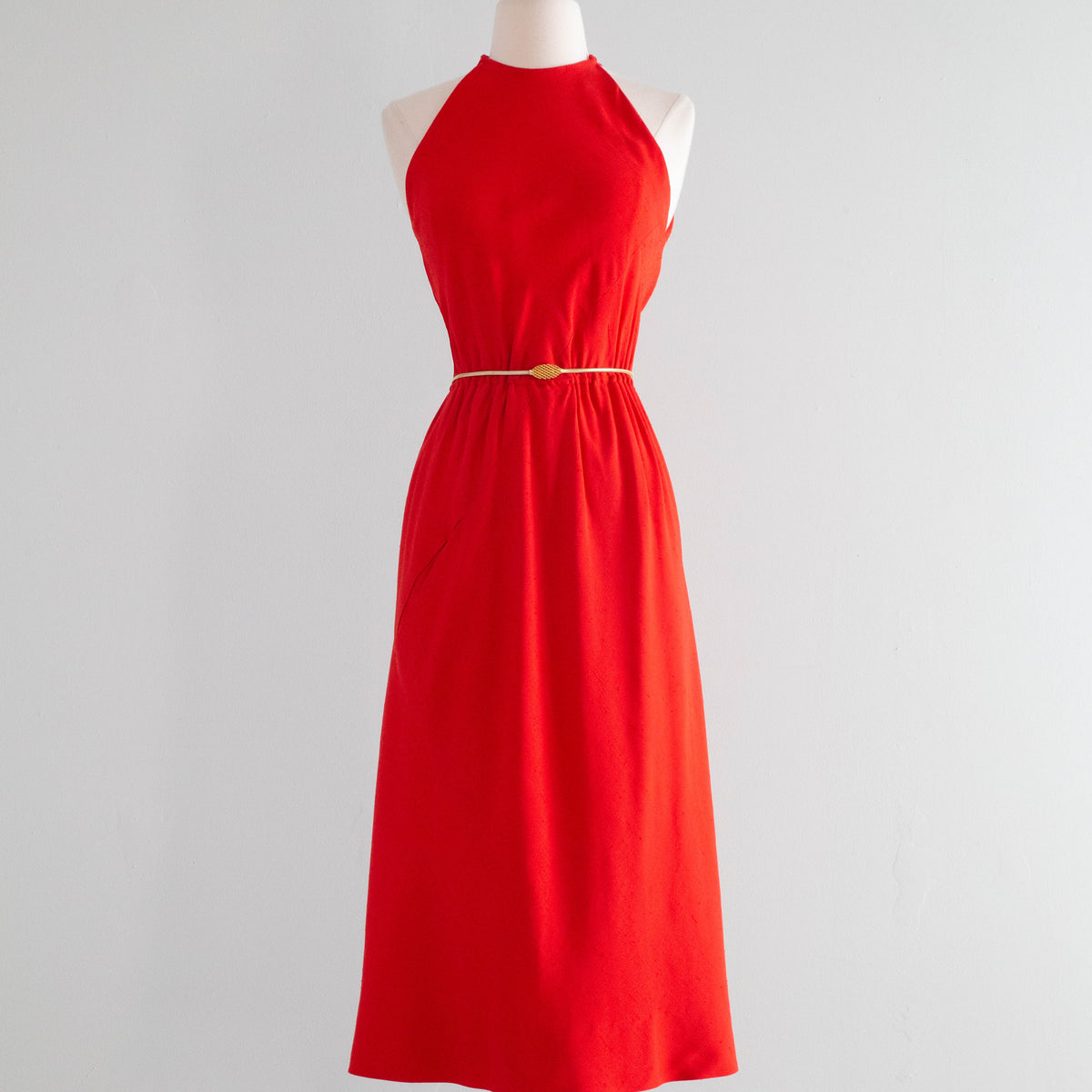 Iconic 1970's Halston Red Silk Bias Cut Halter Neck Dress / Small – Xtabay  Vintage