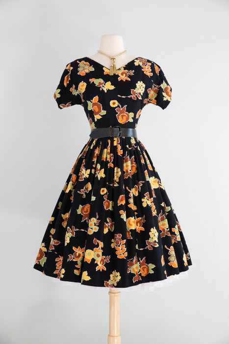 white christmas dresses Vintage Early 1960's Burnt Orange Floral Pique Cotton Dress by Gallant –  Xtabay Vintage