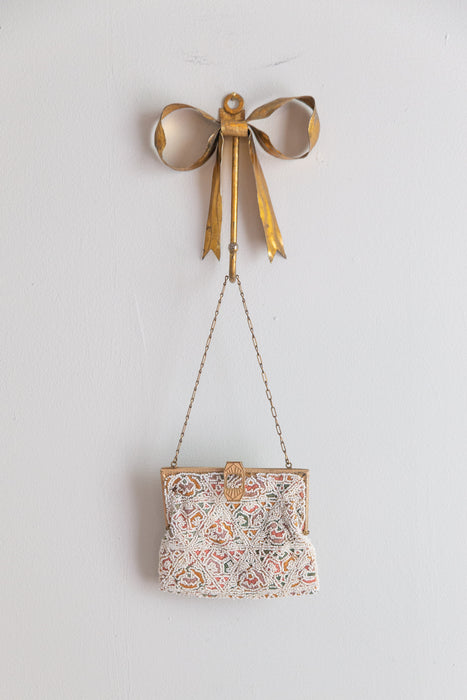 Beautiful Hand Beaded Art Deco Era Hand Bag