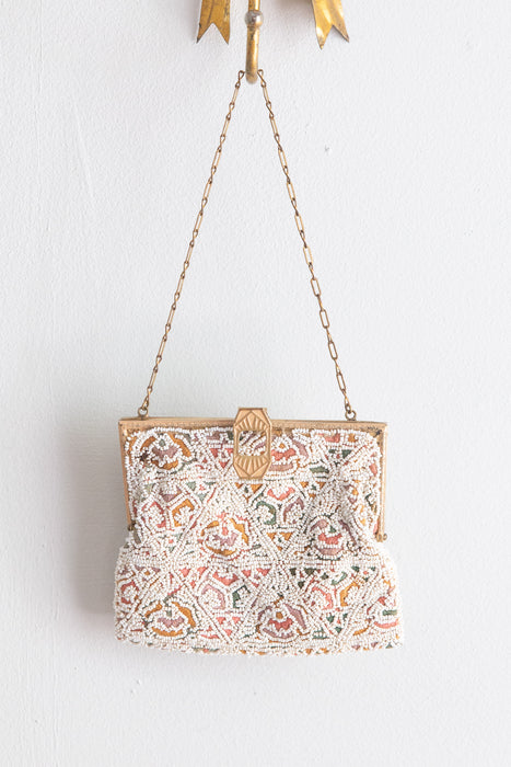 Beautiful Hand Beaded Art Deco Era Hand Bag