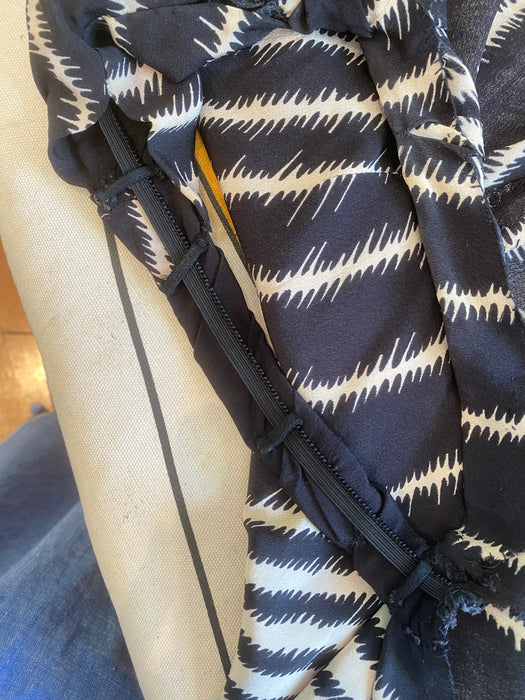 Attributed to Madame Grès “Zebra” Silk Evening Dress, circa 1938, Similar to the gown photographed by George Hoyningen-Huene for Harper’s Bazaar, worn by Lisa Fonssagrives/ S