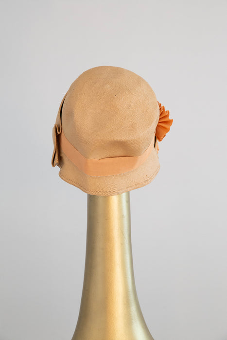 Rare 1920's Straw Cloche Hat By Style Queen / 22