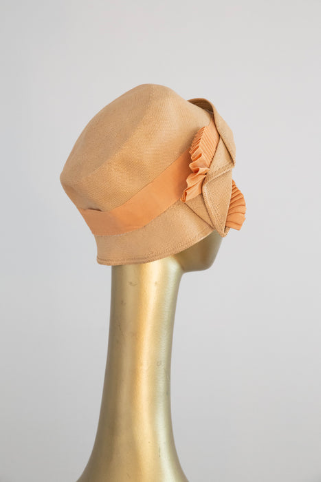 Rare 1920's Straw Cloche Hat By Style Queen / 22