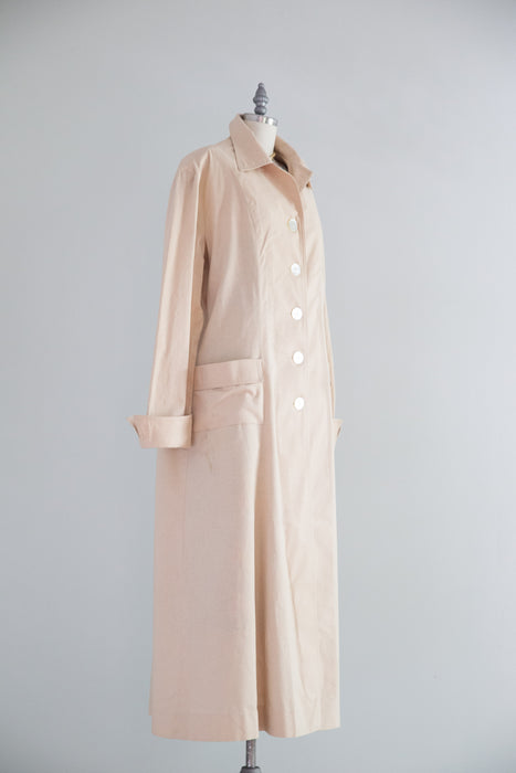 Chic Circa 1940's Donovan Industries Cotton Duster Car Coat /Large
