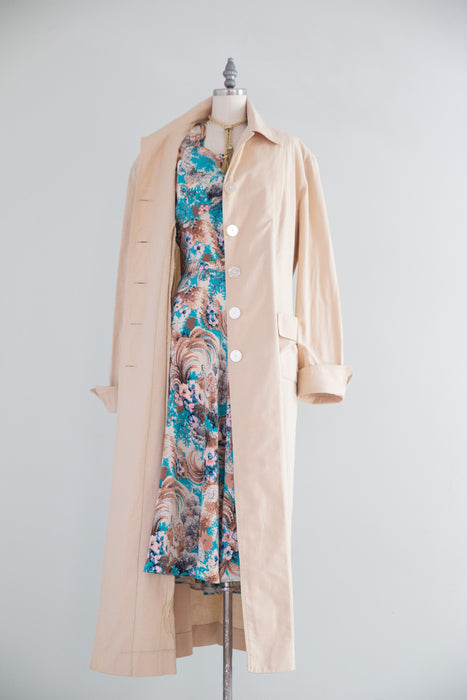 Chic Circa 1940's Donovan Industries Cotton Duster Car Coat /Large