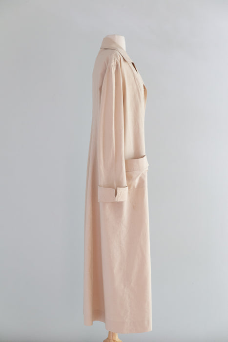 Chic Circa 1940's Donovan Industries Cotton Duster Car Coat /Large