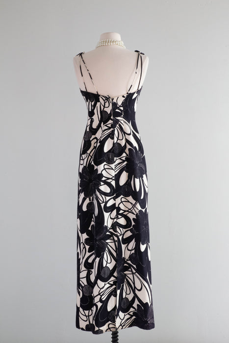 Glamorous 1960's Mr. Blackwell Evening Gown With Matching Wrap / Small