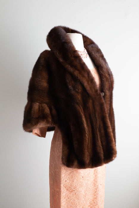 Exceptional 1950’s Chocolate Mink Wrap /OS