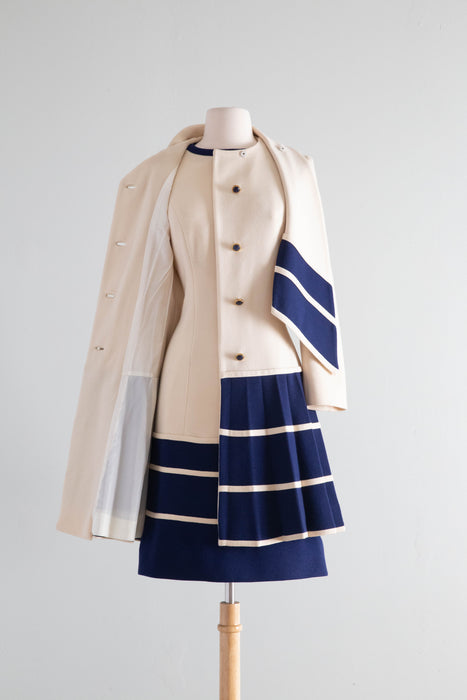 Fabulous 1960's Lilli Ann Knit Two Piece Dress and Coat / M