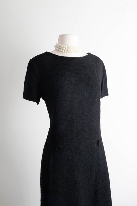 Vintage 1960's Chanel Inspired Wool Dress & Jacket Set / ML