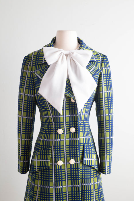 Fab 1960's Lilli Ann Knit Dress & Matching Jacket Set / Medium