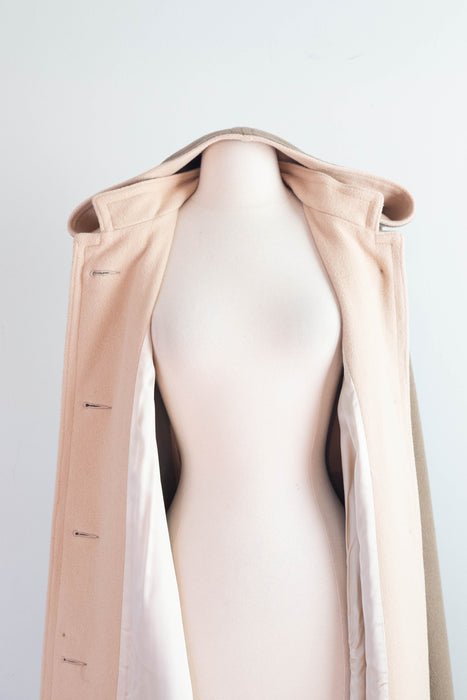 Chic 1970's 100% Wool Hooded Cape By Mr. Fred / OS