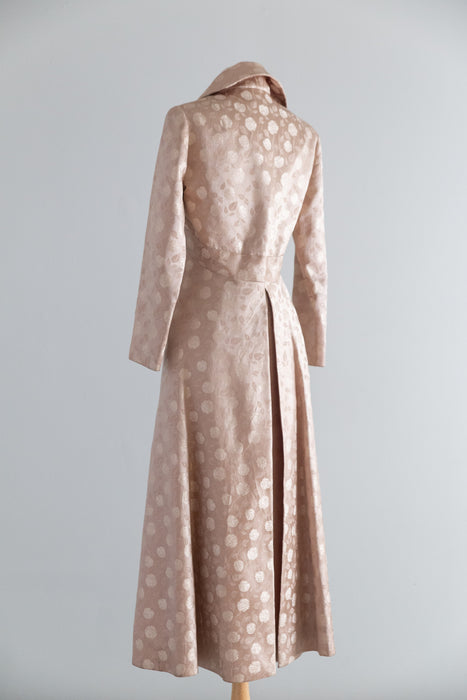 Elegant Early 1960's Silk Brocade Evening Coat / SM