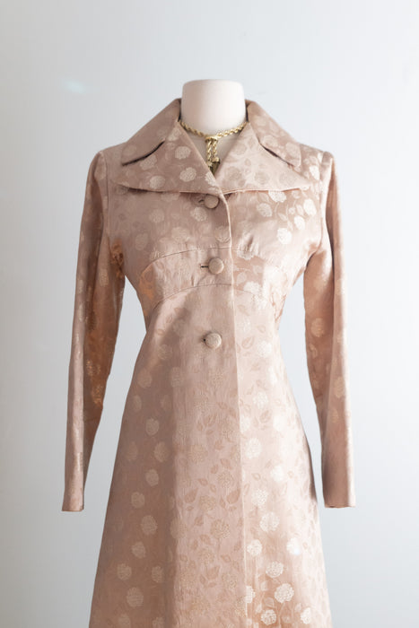 Elegant Early 1960's Silk Brocade Evening Coat / SM